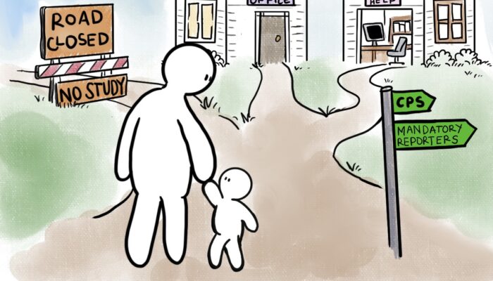 Cartoon reflecting whether legal services can help families avoid child welfare involvement