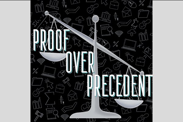 Proof Over Precedent logo for slide