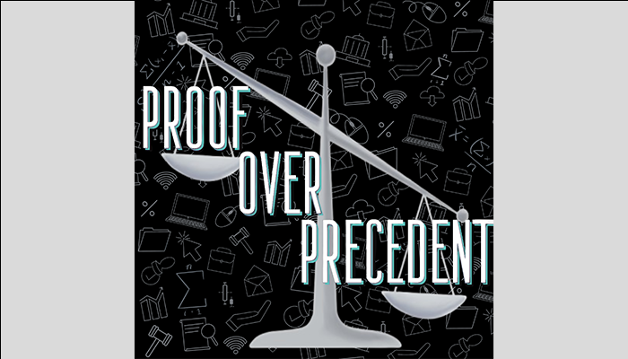 Proof Over Precedent logo for slide