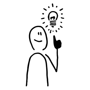 sketch of person with an idea